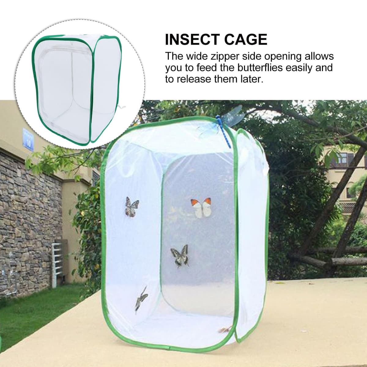 HAPINARY Jaula Plegable para Mariposas 40x40x60 Cm Malla Transpirable para Incubadora de Plantas y Hábitat Insectos, Caja Protectora para Mascotas y Cultivo de Plántulas — view 5