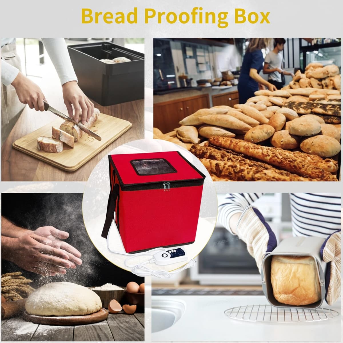 Cloud Fire Caja de Fermentación Eléctrica Plegable Azul 43L, 150W con Control de Temperatura, Fermentadora para Pan y Masa Madre, Armario Desmontable para Pizza, Yogur y Repostería (35×35×35 cm) — view 2