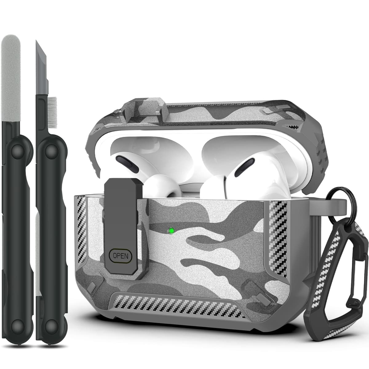 RFUNGUANGO Compatible con Airpods 4 Estuche (2024) con Kit de Limpieza, Clip de Bloqueo Seguro y Estuche de Protección a Prueba de Golpes para Airpods 4ta Generación Lanzamiento 2024,Cielo Estrellado — view 41