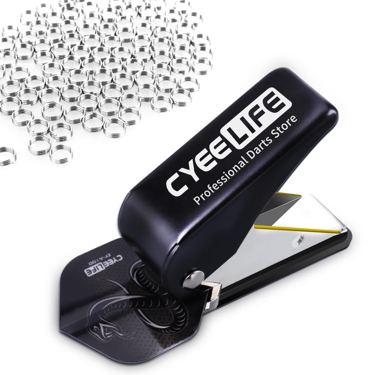 CyeeLife Perforadora de Dardos con 100 Anillas de Metal, Accesorios para Dardos, Calidad de Marca