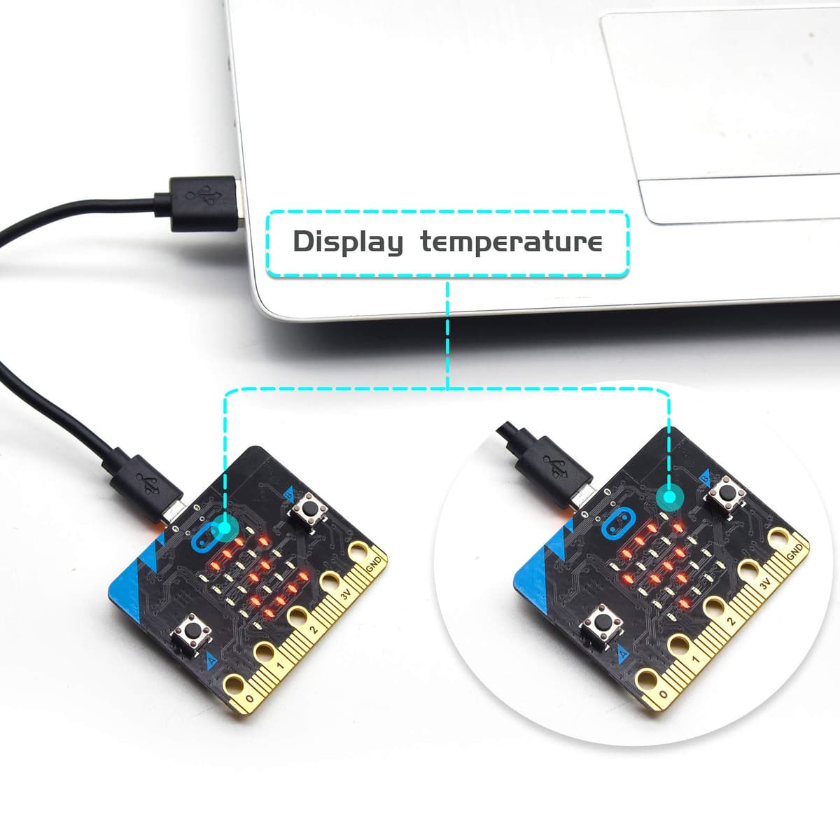 KEYESTUDIO Kit de Inicio básico para BBC Micro bit V2.2, programación gráfica, brújula Bluetooth integrada, detección de Movimiento, codificación de Pantalla LED para Adolescentes — view 5