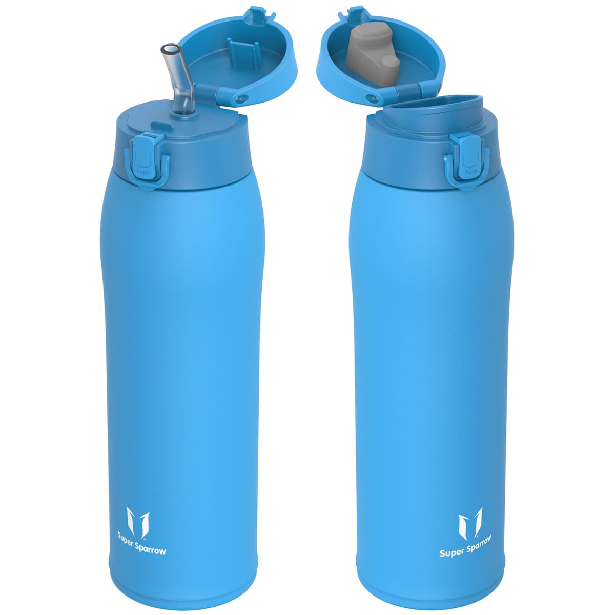 Super Sparrow Insulated Water Bottle - Travel Mug - 500ml, 750ml，950ml - Stainless Steel Water Bottles - BPA Free - Leakproof Metal Bottles - Includes 2 Lids, Straw Lid & Spout Lid — view 42