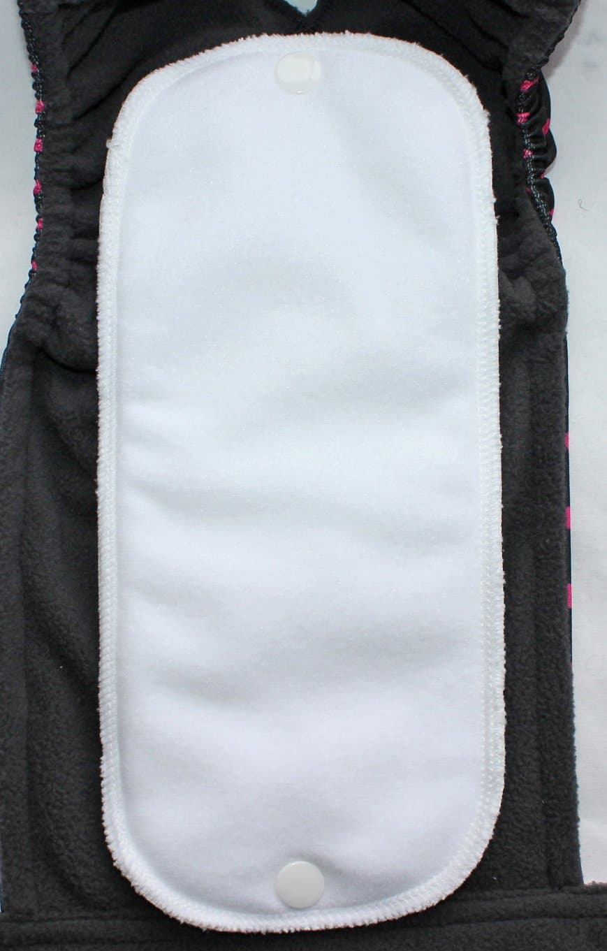 Female Dog Season Nappy - Waterproof Fabric (Size XXL Pants & 2 Washable Pads, Busy Bee) — view 5