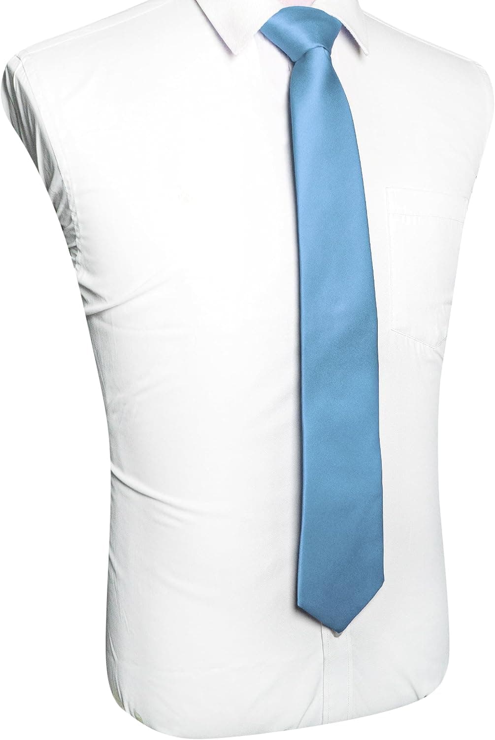 RBOCOTT Solid Color Tie Mens Necktie for Business and Wedding Party Baby Blue — view 2