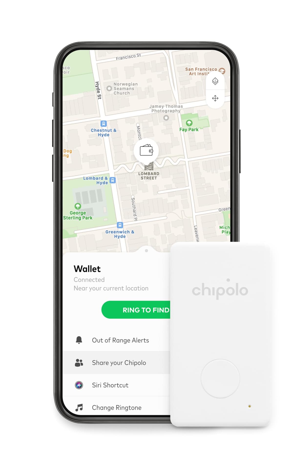 Chipolo Tarjeta, 1 unidad, buscador de billeteras, rastreador Bluetooth para cartera, características premium gratuitas, funciona con la aplicación Chipolo (compatible con iOS y Android), color blanco — view 3