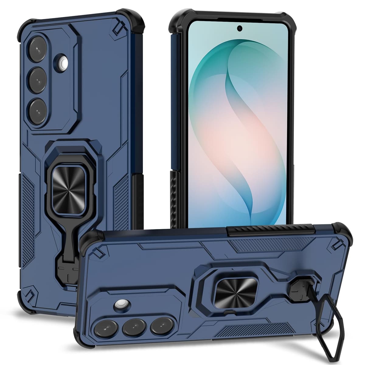 Funda para CMF Phone 2 Pro, Carcasa Antigolpes con Soporte anular metálico, Case Protectora de Grado Militar, Negro — view 119