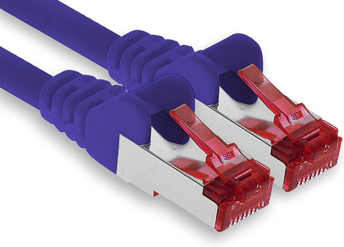 1aTTack.de - 1x 10m CAT6 patch cable S/FTP PIMF shielding CAT.6 RJ45 network cable Ethernet cable DSL LAN router switch modem patch panel - blue - 1 piece — view 34