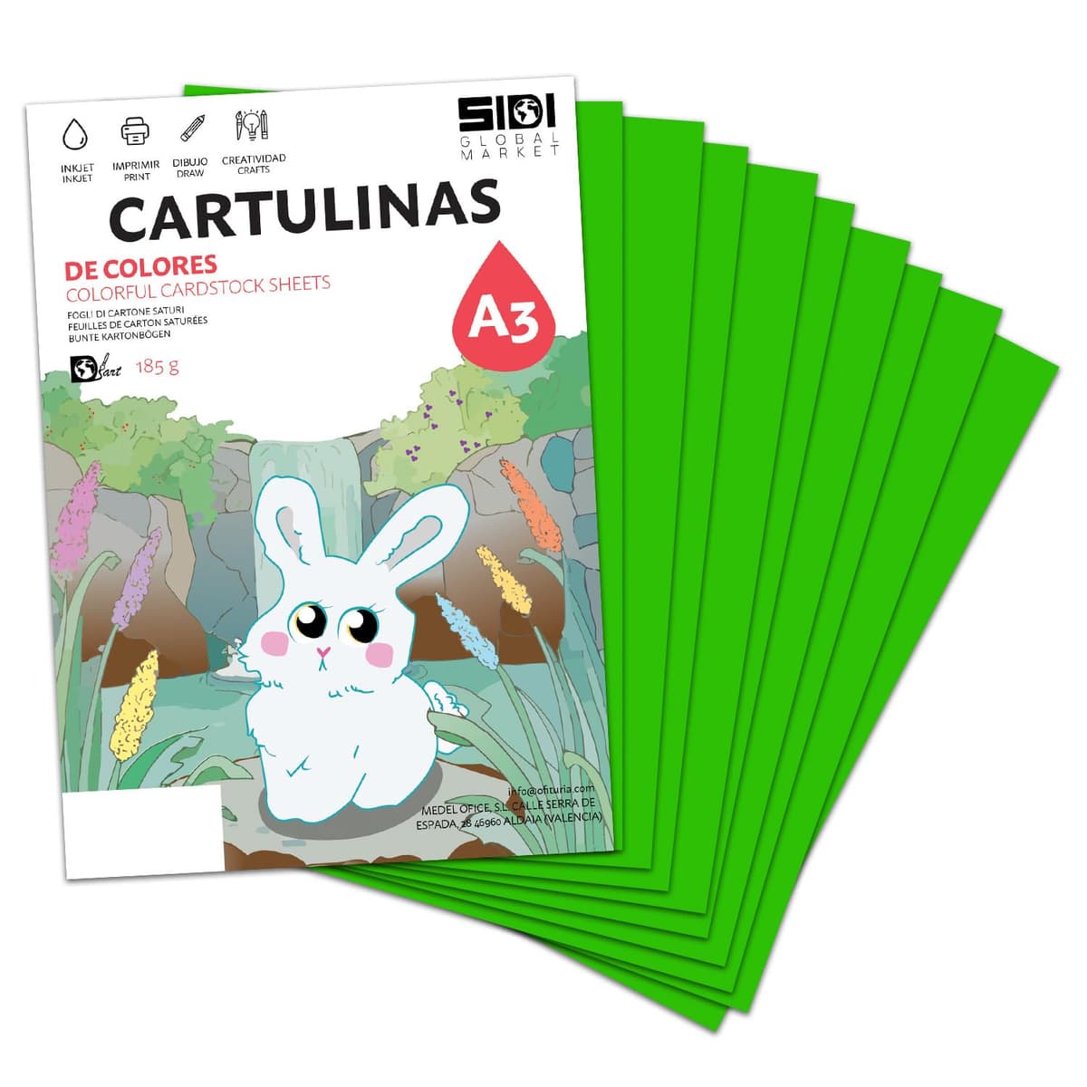 Cartulina A4 Azul Metalizada 230 g Cartulina Brillo Reflectante para Manualidades, Scrapbooking, Impresora Inkjet y Láser, Papel Cartulina Premium Metalizado – SIDI (azul metalizado, 25h) — view 63