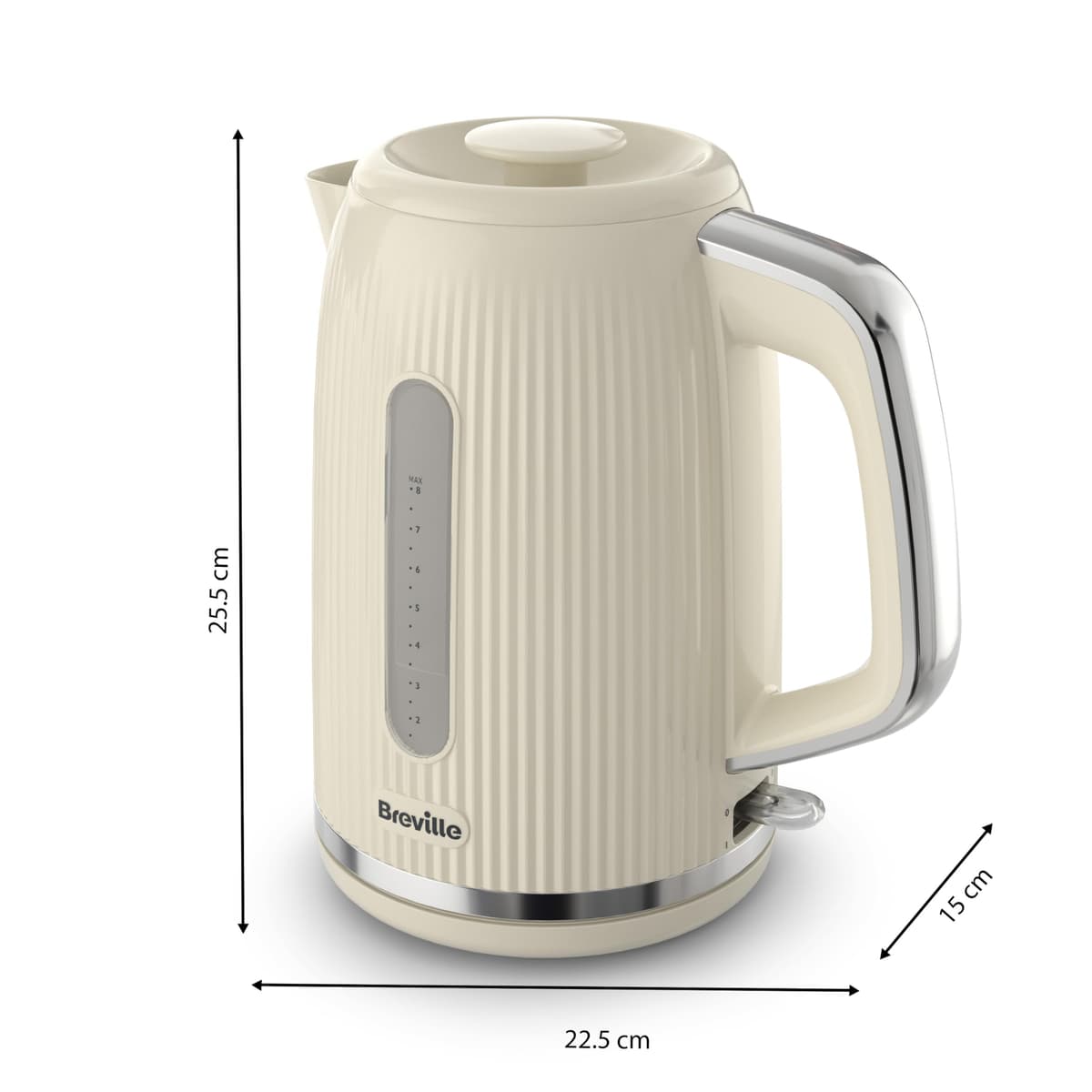 Breville Bold Vanilla Cream Electric Kettle | 1.7L | 3kW Fast Boil | Cream & Silver Chrome [VKT223] — view 8