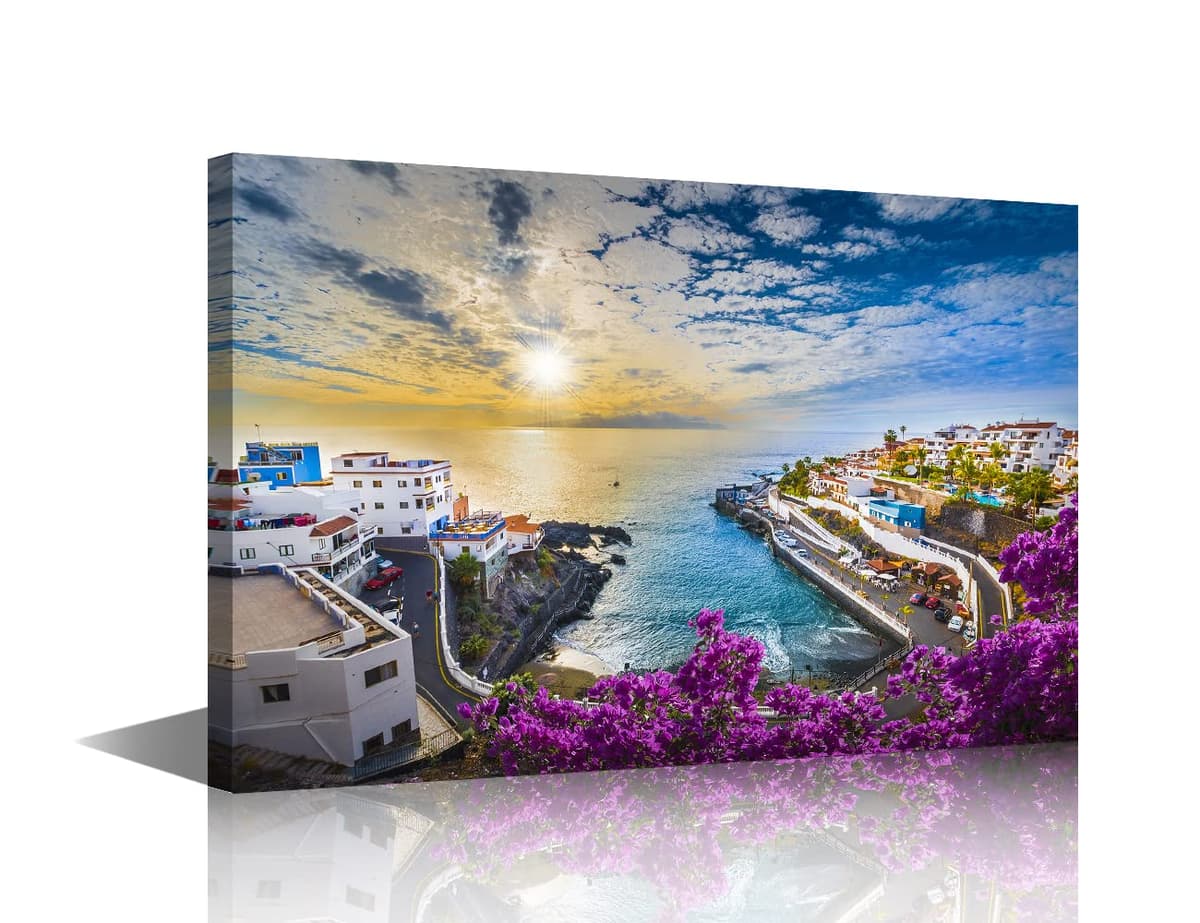 Wall Art for Living Room Beach Canvas Art Wall Decor Blue Sea Sunset Pictures Print on Canvas Natural Landscape Painting Seascape Artwork Stretched Framed Ready to Hang 12x18inch — view 17