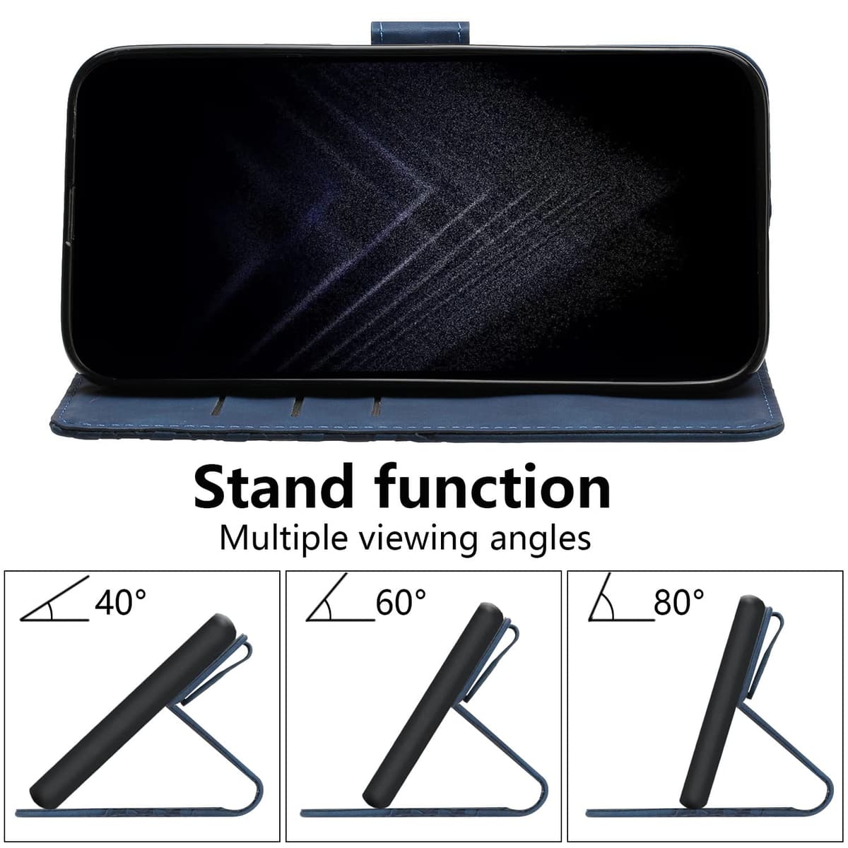 Compatible With Motorola Moto G22 Case, Wallet Case PU Premium Leather with Card holder Slots Magnetic Shockproof Protect Flip Cover Bookstyle Phone Cases Cover for Motorola Moto G22 (Blue) — view 3