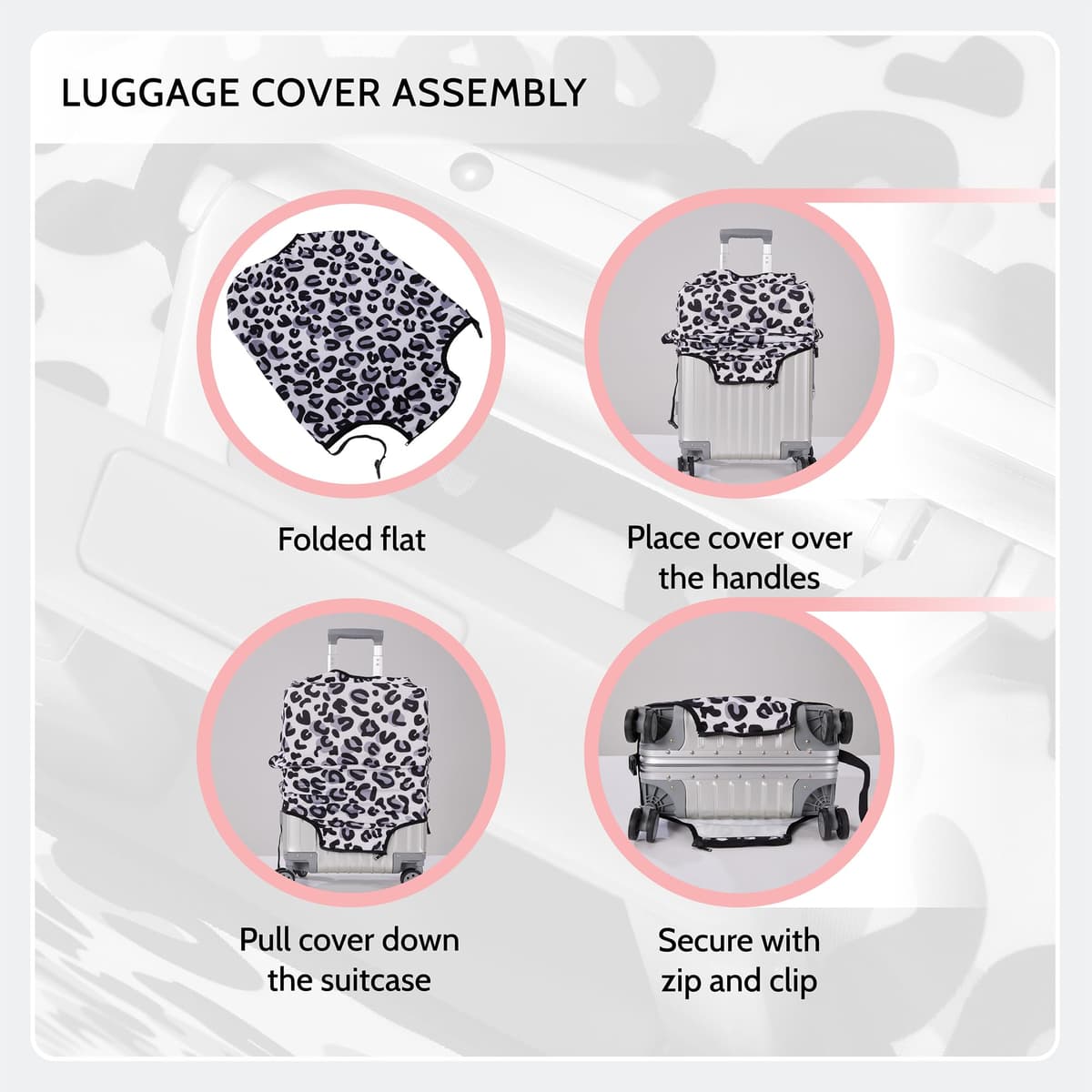 Periea Luggage Covers for Suitcases – Suitcase Cover – Premium Elasticated Material – Small, Medium, Large or Extra Large — view 4