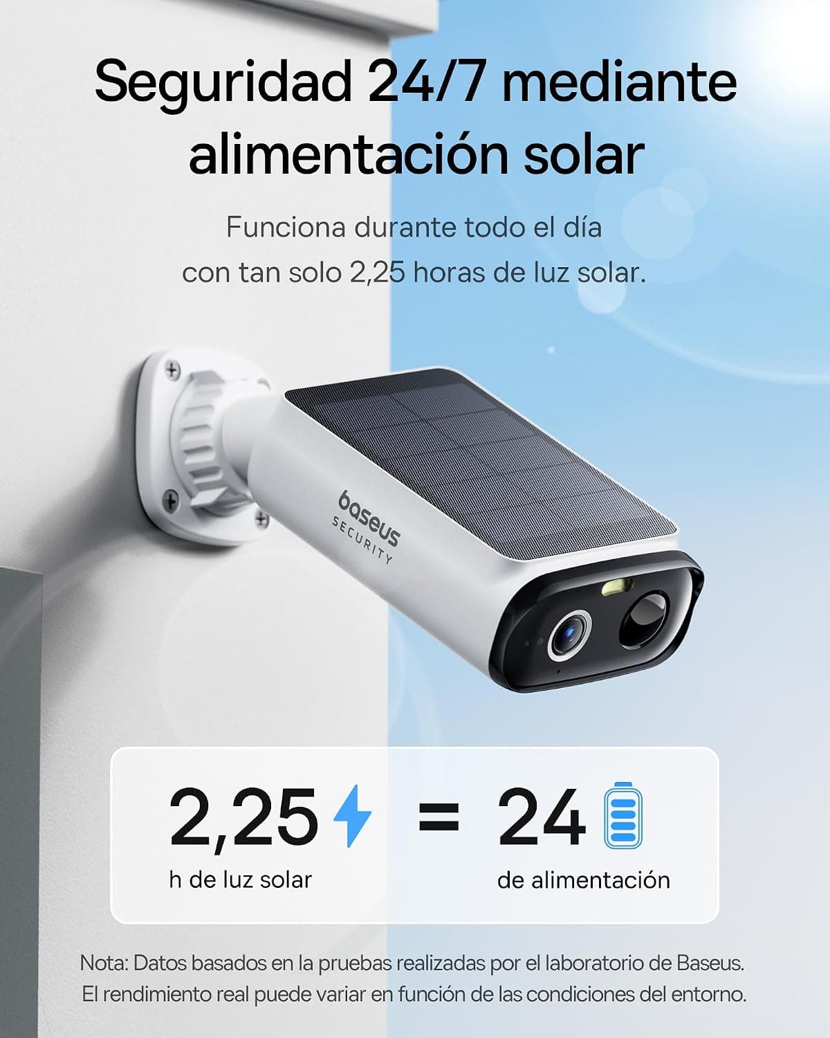 Baseus Security S1 Lite Solocam Outdoor WiFi Surveillance Camera Solar IP67, IP Camera Security Battery 2K 135°, Color Night 