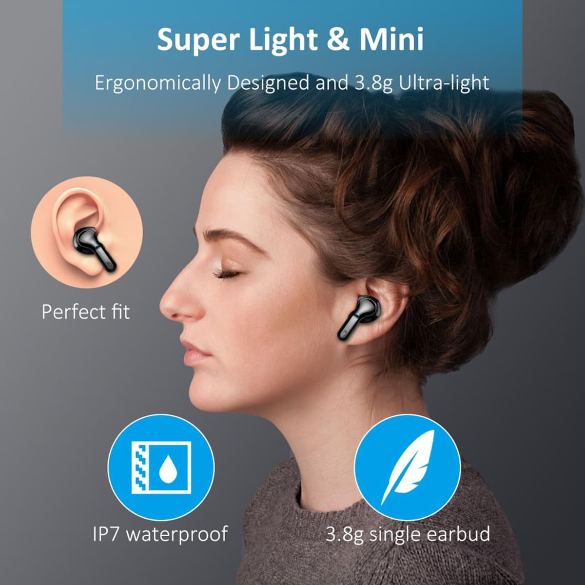 Wireless Earbuds, 6D-Stereo 2026 Bluetooth 5.4 Headphones, 50+Hrs Deep Bass Ear Buds, ENC Noise Cancelling Earphones, USB-C Fast Charging, IP-X7 Waterproof Headset Android iOS for Sport Gym Running — view 4