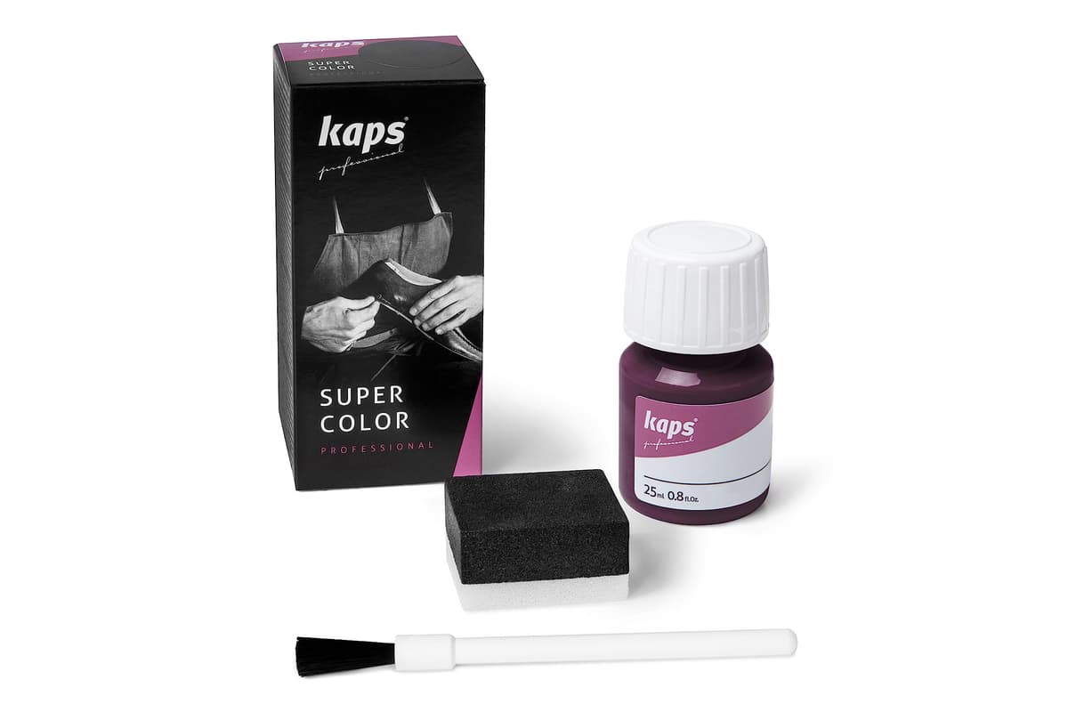 Tinte para Zapatos y Bolsos de Cuero y Textil con Esponja y Brocha, Kaps Super Color, 70 Colores (117 - azul marino) — view 74