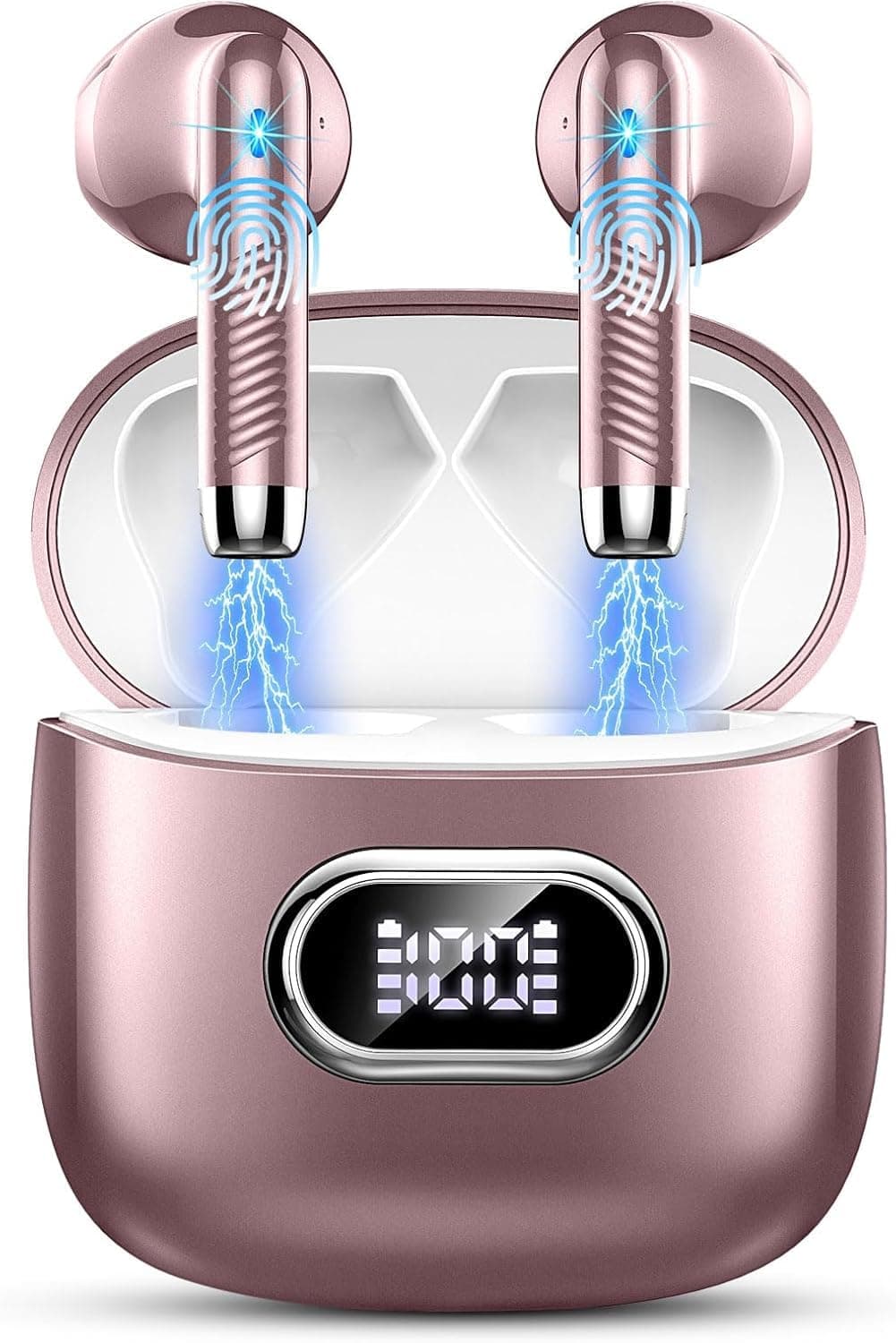 Wireless Earbuds, Bluetooth 5.4 Headphones in Ear NEW Wireless Earphones with 4 ENC Mic, Mini Ear buds with HiFi Stereo Deep Bass, 56H Playtime Dual LED Display, Bluetooth Earbud IP7 Waterproof USB-C — view 14