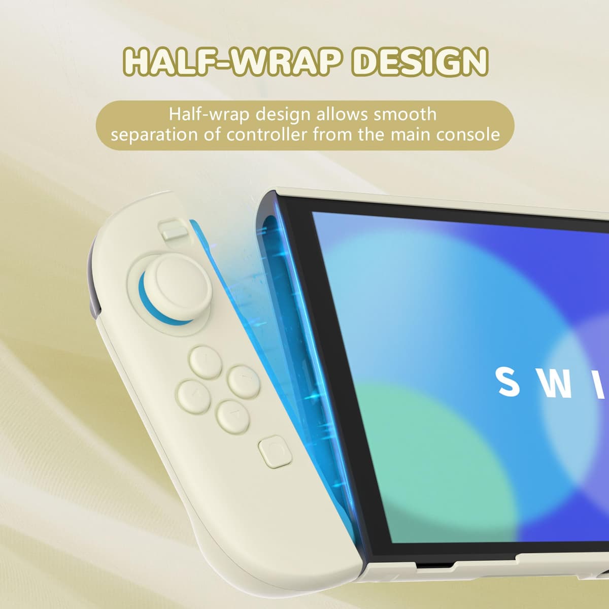 PlayVital Funda Protectora para Nintendo Switch 2 (2025) - Carcasa Rígida Dockable con Soporte Plegable y Tapas para Joysticks, Protector para Switch 2 - Color Sólido Serie (Amarillo Antiguo) — view 3