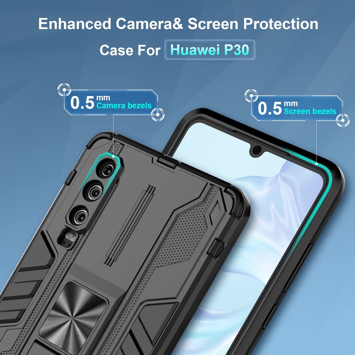 Funda para CMF Phone 2 Pro, Carcasa Antigolpes con Soporte anular metálico, Case Protectora de Grado Militar, Negro — view 1278