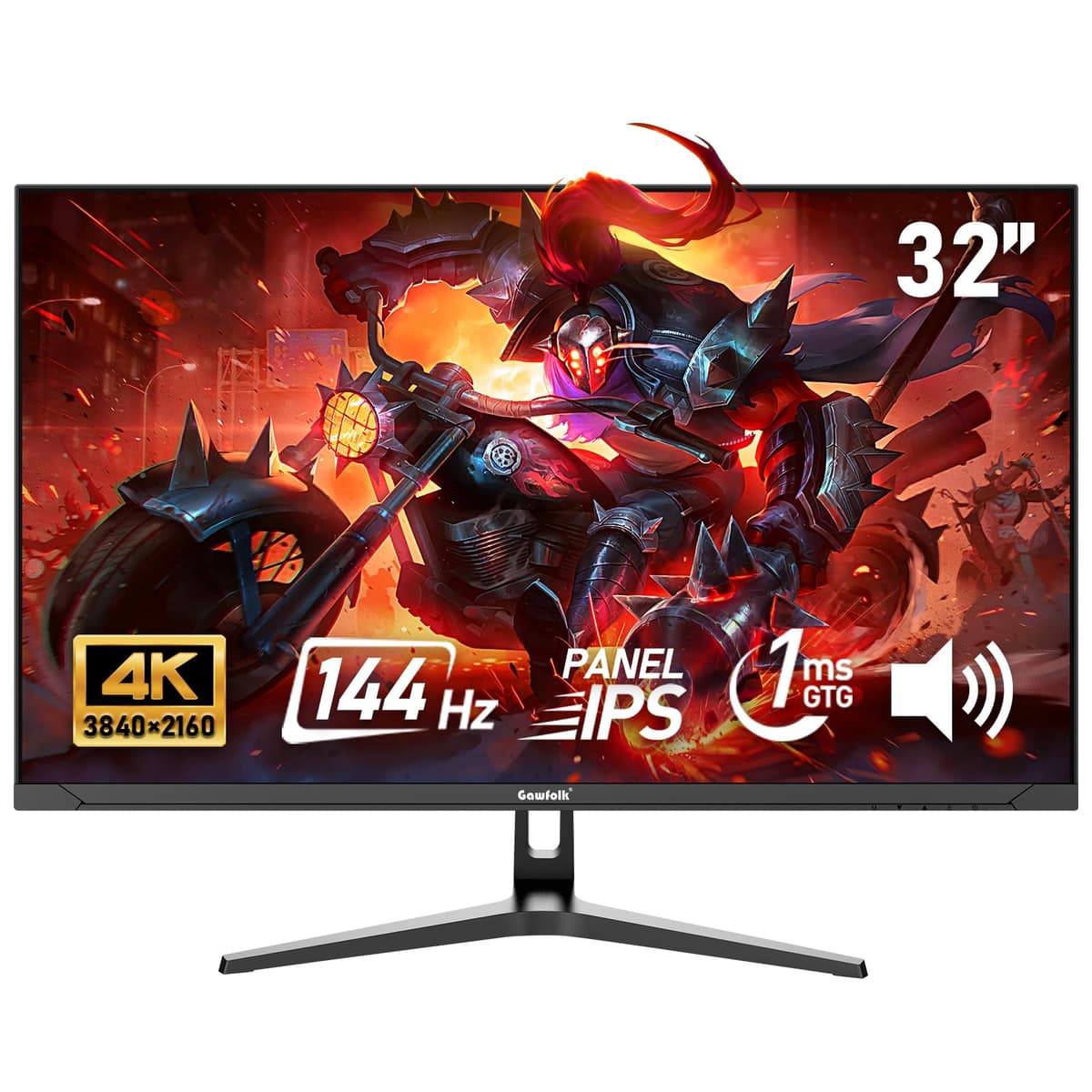 Gawfolk 27 inch IPS PC Screen, 4K Gaming Monitors 160Hz, 1ms,AdaptiveSync, 100%sRGB, 178° Wide Viewing Angle, HDMI 2.1, DisplayPort,Height-adjustable and swivel,75*75MM Wall Mount Compatible - Black — view 11