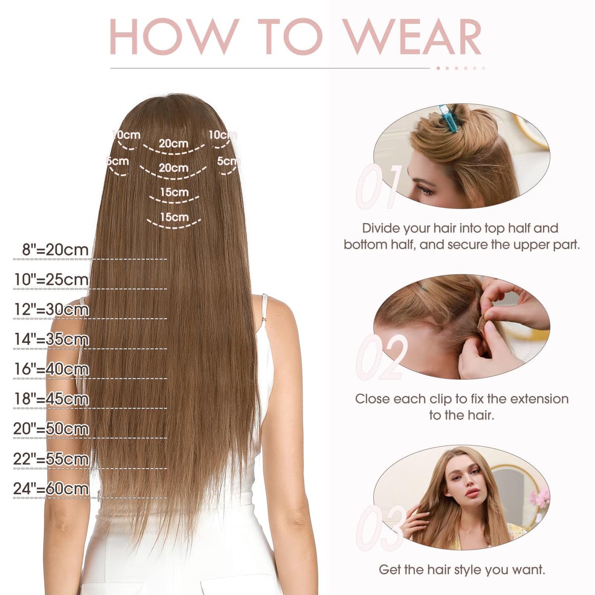 Silk-co 10inch Hair Extensions Clip in Hair Extension Human Hair #04 Medium Brown -Basic Thickness-Thin Weft- 8 Pieces Real Remy Straight Hair Extensions[50g] — view 219