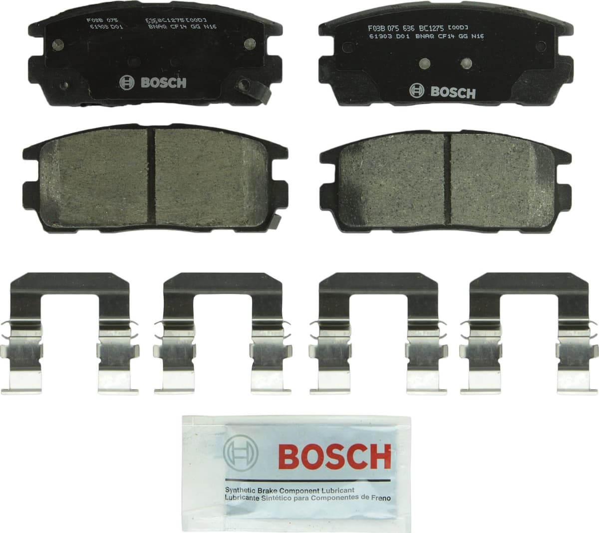 Bosch BC914 QuietCast Premium Ceramic Disc Brake Pad Set For: Acura ILX; Honda Accord, Civic, CR-V, Element, Fit, Front — view 322
