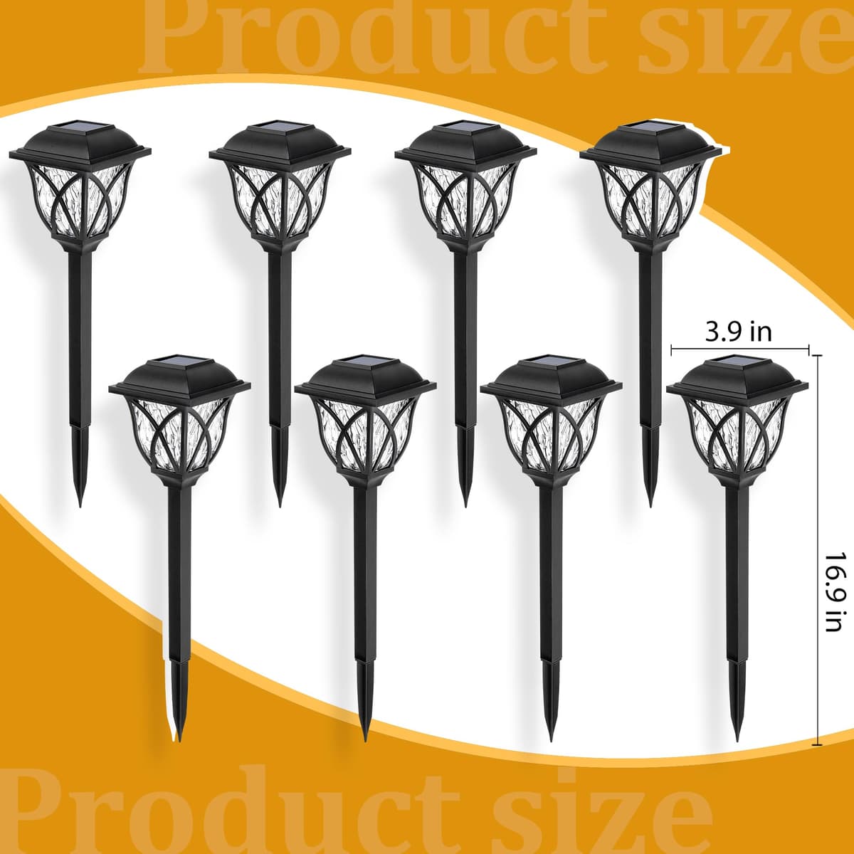 GIGALUMI Solar Lights Outdoor Garden, 6 Pack LED Garden Solar Lights Waterproof, Solar Powered Pathway Lights for Yard, Patio, Landscape, Walkway, Path (Warm White) — view 7
