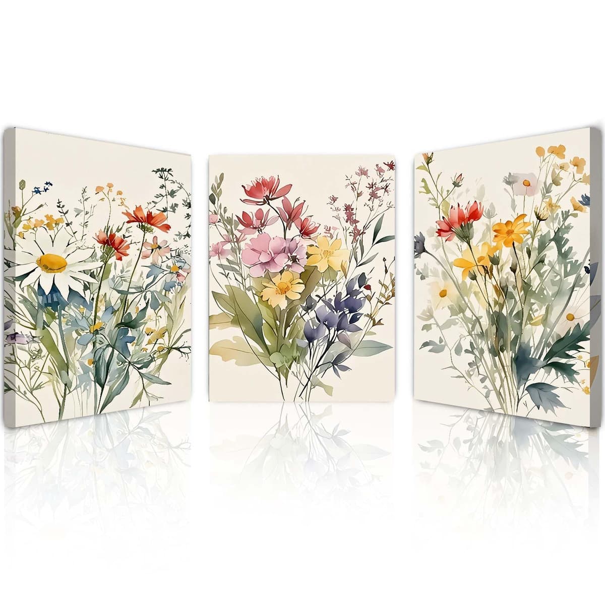 Qiukoo Set of 3 Modern Canvas Wall Art Framed Abstract Prints Waterproof Fabric with Hooks Wall Decoration Artwork Prints for Living Room Bedroom Pictures 12x16 Inch — view 13
