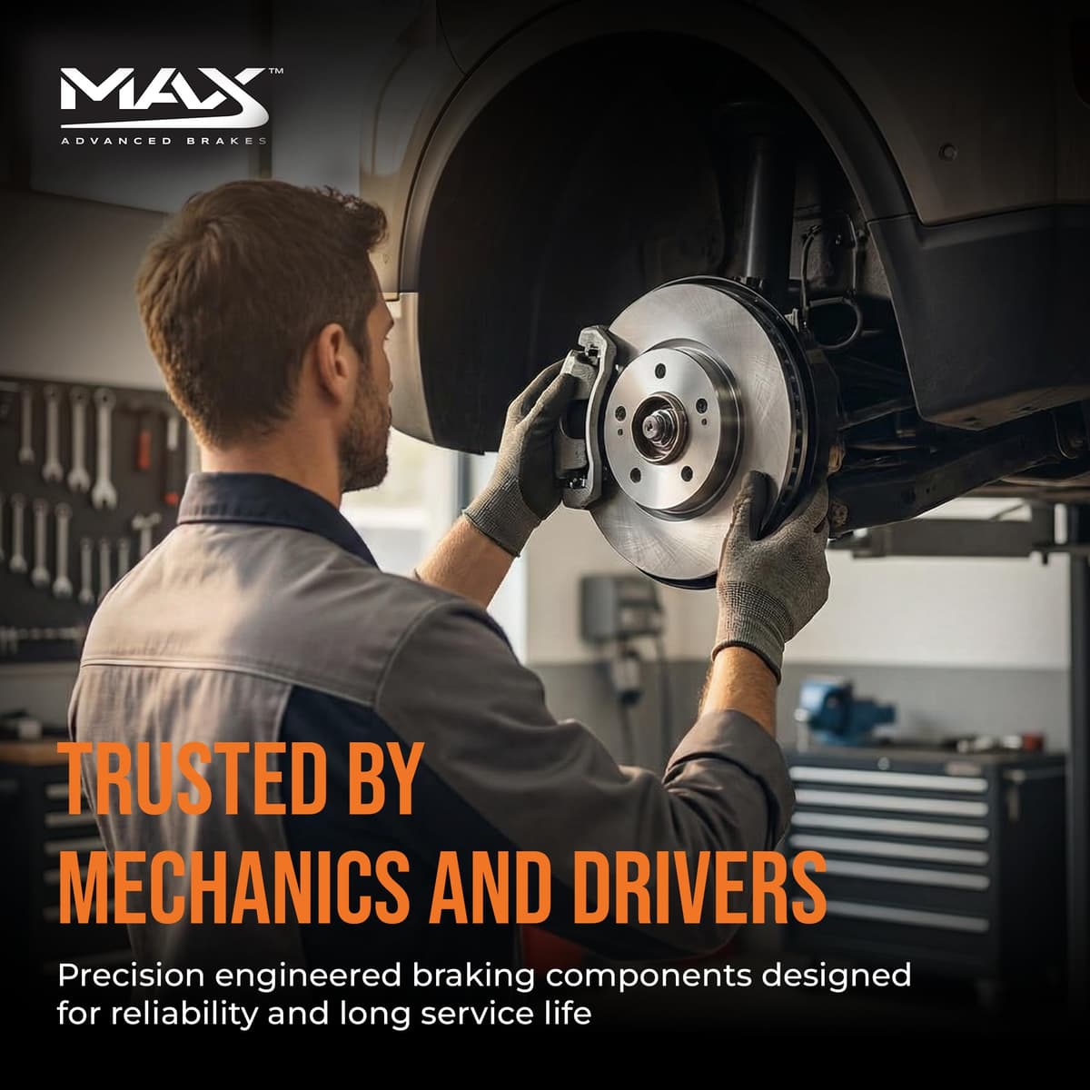 MAX Advanced Brakes Brake and Rotor Kit Front & Rear for 2016-2021 Hyundai Tucson, 2017-2022 Kia Sportage (w/Manual Parking Brake) | Carbon Ceramic Pads & Rotors | OE Replacement Brake Kit — view 8