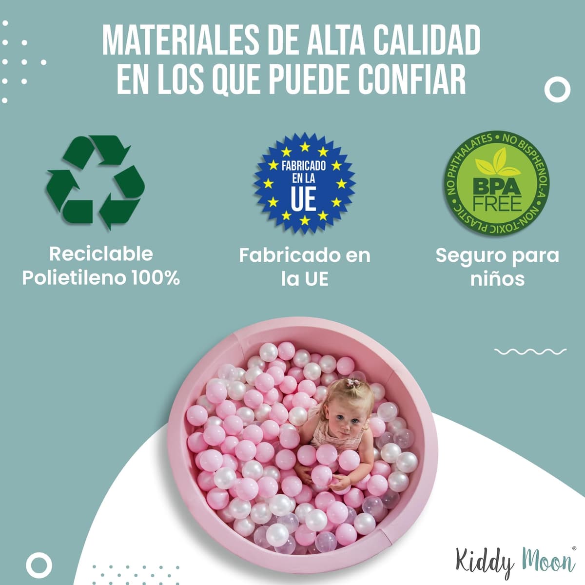 KiddyMoon Bolas Colores Pastel Color Only para Piscina Plástico Niños Infantil ∅ 7Cm Fabricado UE Sólo Color Pastel — view 4