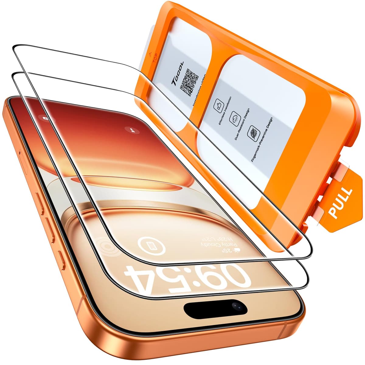 TOCOL Protector Pantalla para iPhone 17 Pro Max, Alineación Automática para Una Instalación Rápida, Cristal Templado de Dureza 9H Inastillable, HD Transparente, 2 Piezas — view 30