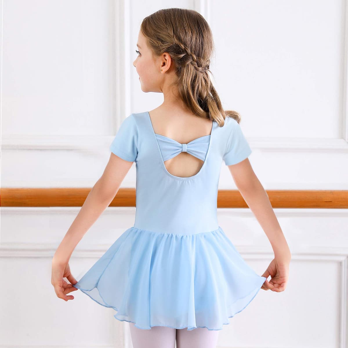 Bezioner Vestido de Ballet Maillot de Danza Manga Larga Gimnasia Leotardo Algodón Body Clásico para Niña — view 3