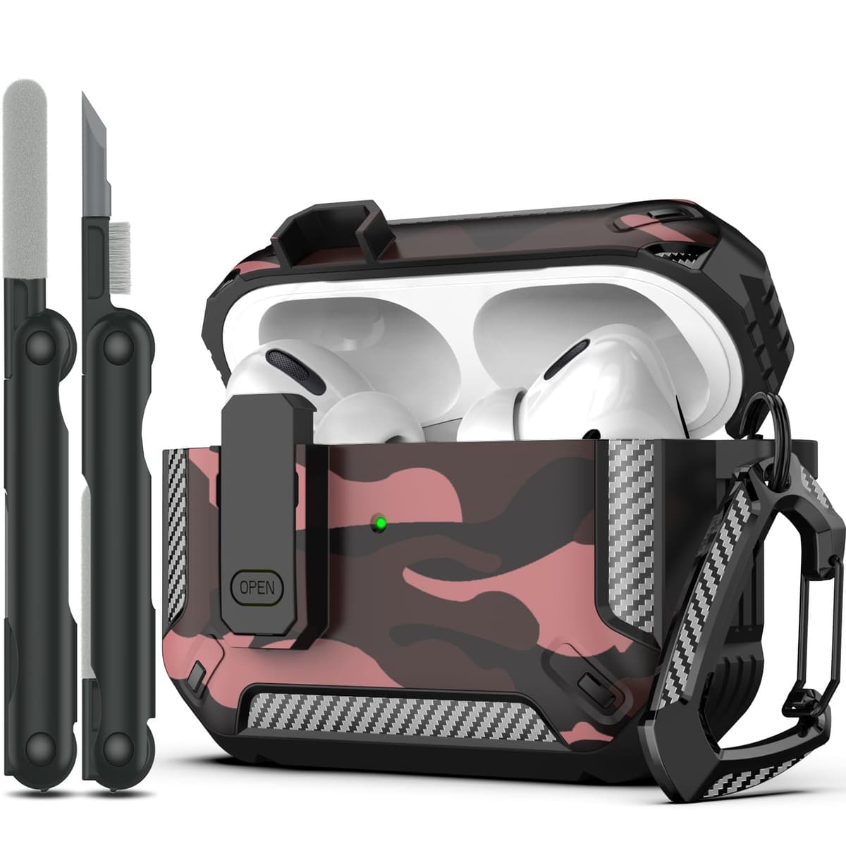 RFUNGUANGO Compatible con Airpods 4 Estuche (2024) con Kit de Limpieza, Clip de Bloqueo Seguro y Estuche de Protección a Prueba de Golpes para Airpods 4ta Generación Lanzamiento 2024,Cielo Estrellado — view 40