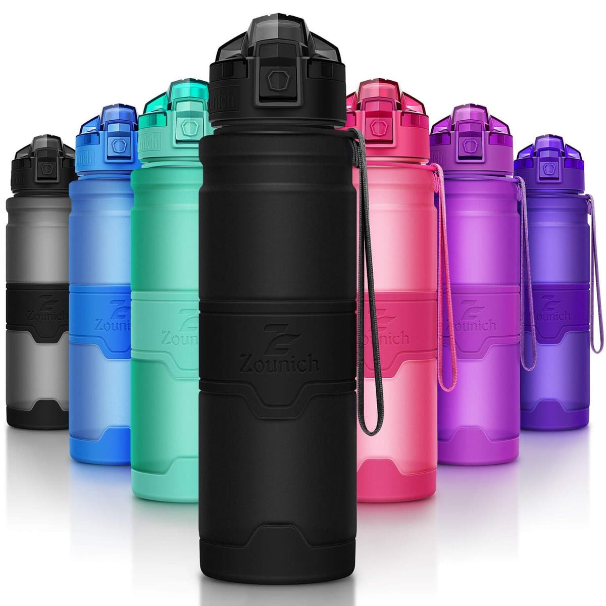 ZOUNICH Botella Agua Deporte Botellas Agua Niños sin BPA, Reutilizable Tritan Plástico Ecologica con Filtro, 400ml/500ml700ml/1l, Cantimploras para Gimnasio, Bicicleta, Colegio, Oficina, Viajes — view 10