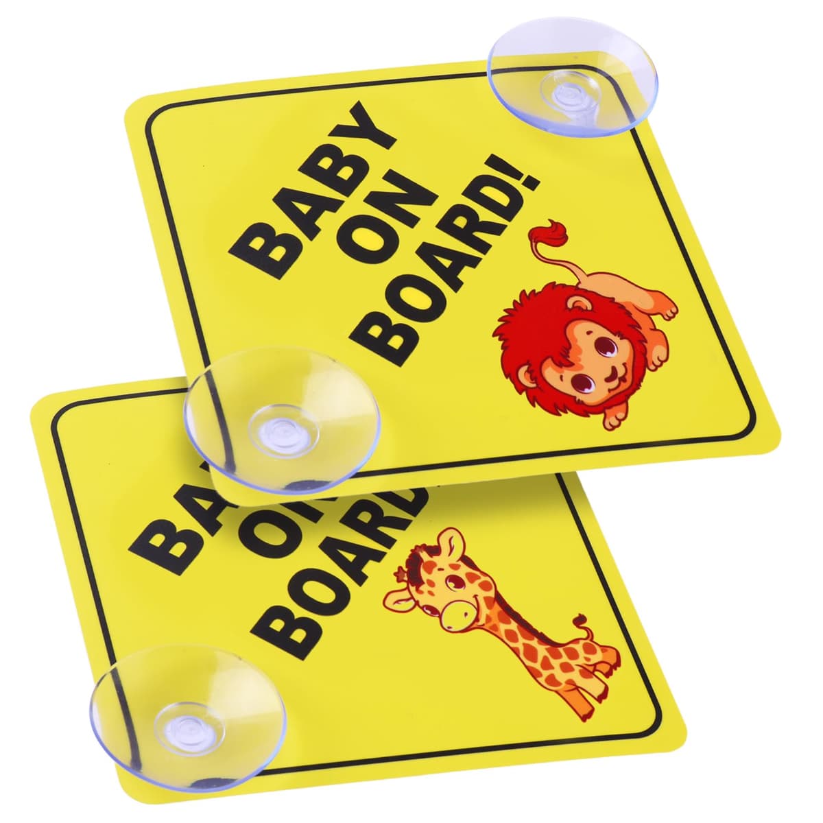 Cobee Señales de coche "Bebé a bordo", 2 piezas de 12,7 cm x 12,7 cm, señales de seguridad con ventosas dobles, calcomanía reutilizable y duradera para bebé en el coche (Estilo-A) — view 11