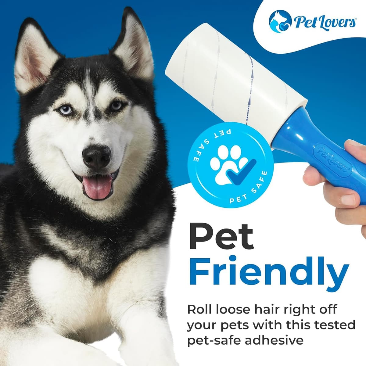PetLovers Extra Roll of Adhesive Lint Set of 450 Sheets for Pet Hair Removal Lint Remover for Dogs and Cats Pack of 5 — view 4