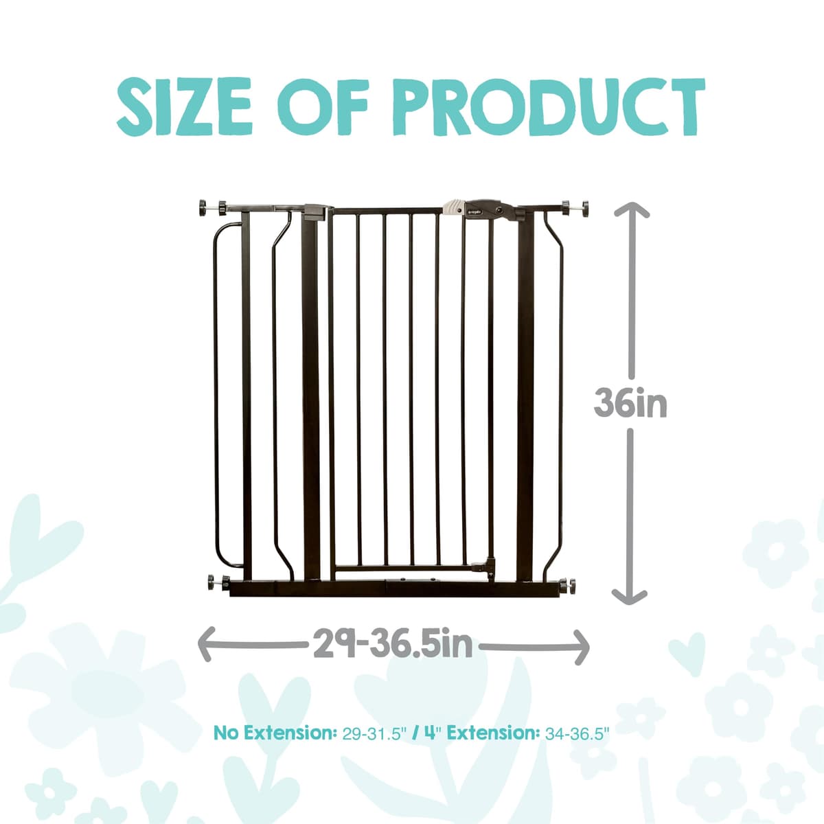 Regalo Easy Step Walk Thru Baby Safety Gate with Included Extension Kit (104 cm, Black) — view 3