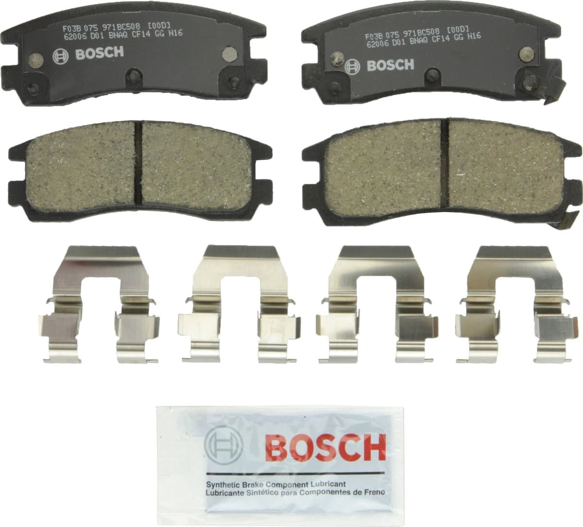 Bosch BC914 QuietCast Premium Ceramic Disc Brake Pad Set For: Acura ILX; Honda Accord, Civic, CR-V, Element, Fit, Front — view 78
