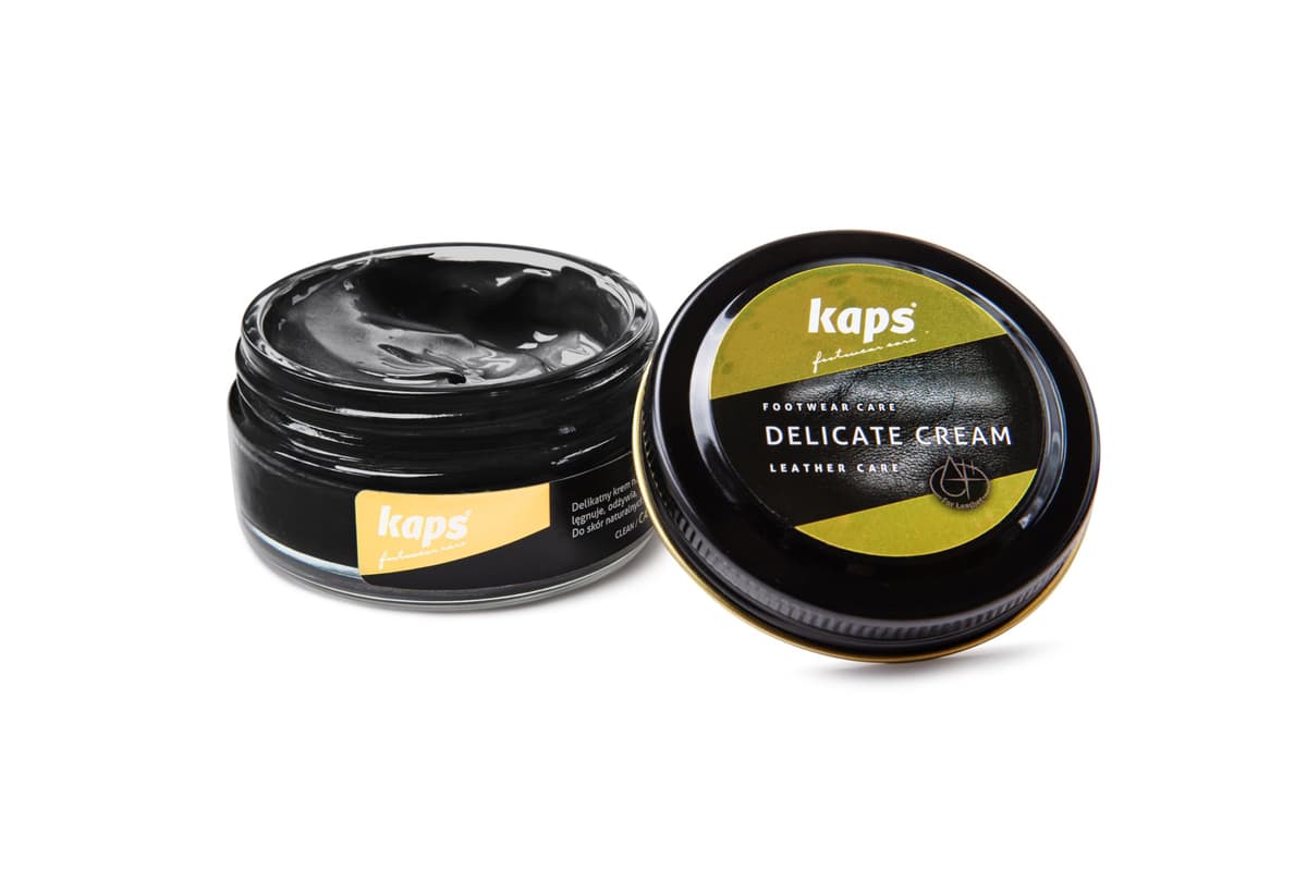 Kaps Leather Shoe Cream - Shoe Care Polish and Colour Conditioner | Refreshes Appearance | For Boots, Handbags, Furniture | Intensive Leather Care and Nourishing | 70 + Shades 50ml