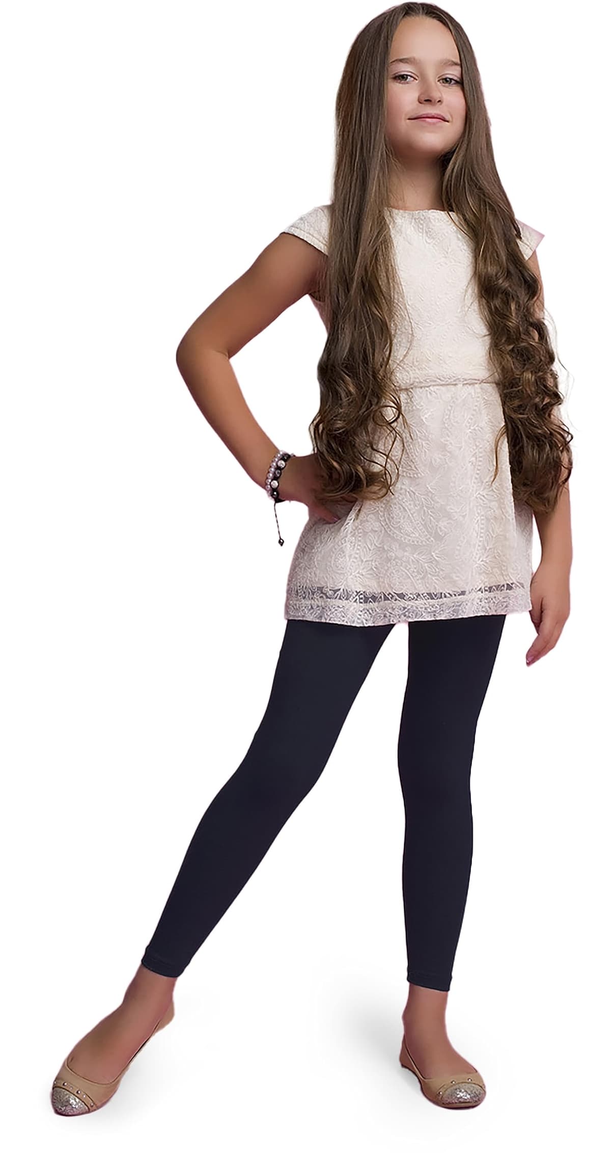 Leggings de algodón para niñas, Pantalones Suaves y cómodos para niños, Entrenamiento Informal, Estilo Elegante, Ropa básica Zoe — view 5