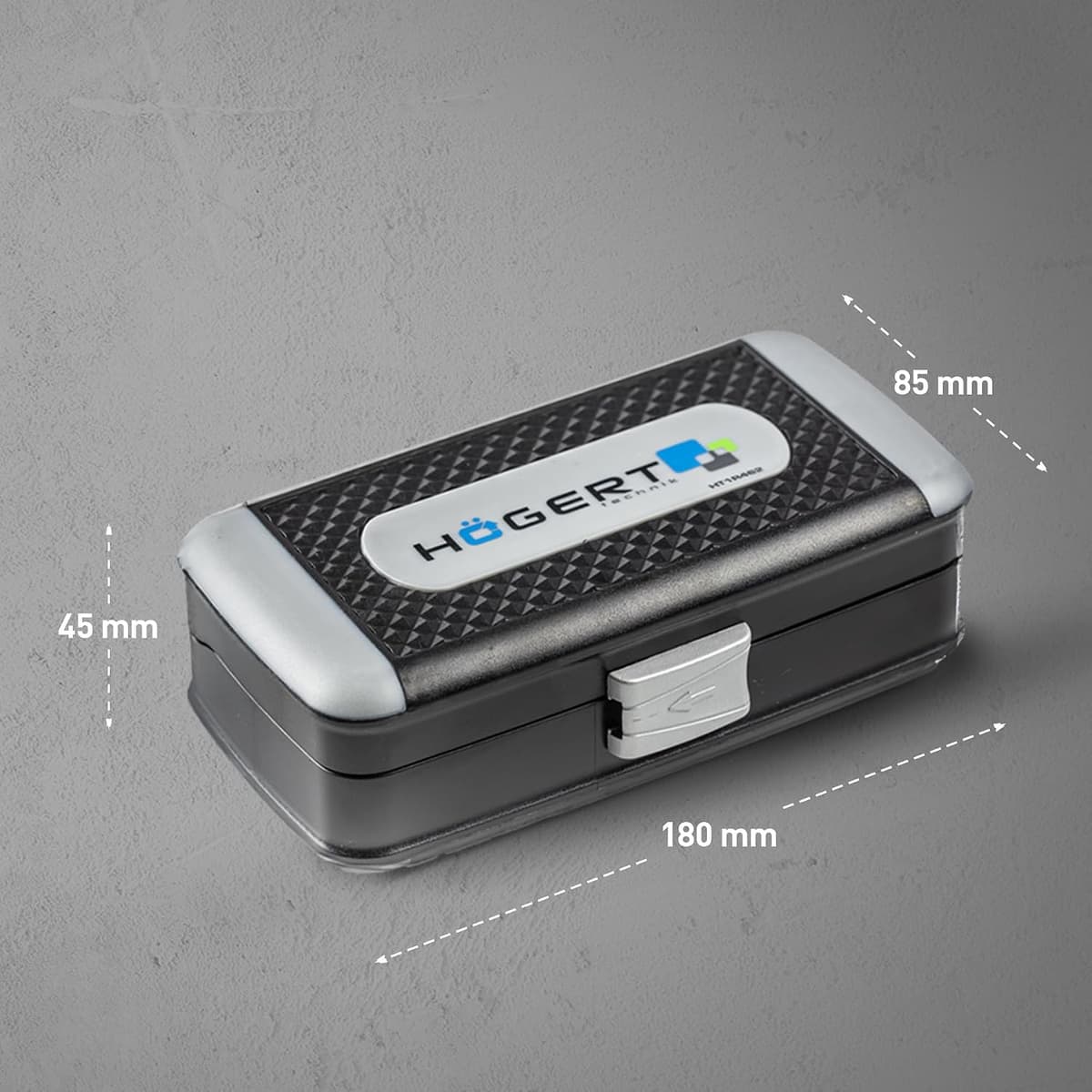 Högert Technik - Pequeño Juego de Herramientas, Caja de Herramientas, Maletin Herramientas, Juego de Llaves de Vaso y Equipamiento 1/4, Mecanismo de Trinquete con 72 Dientes - HT1R462, 38 Piezas 38 teilig — view 5