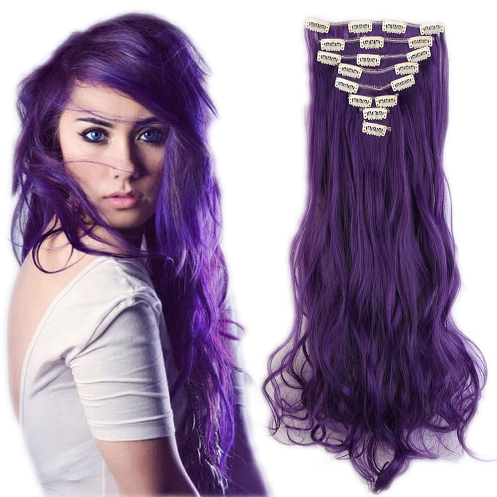 24"(60cm) SEGO Extensiones de Cabello Clip de Pelo Sintético Se Ve Natural 8 PCS [Sandy Rubio mezcla Blanqueador Rubio] Rizado Ondulado Largo Postizos Pelucas (140g) — view 18