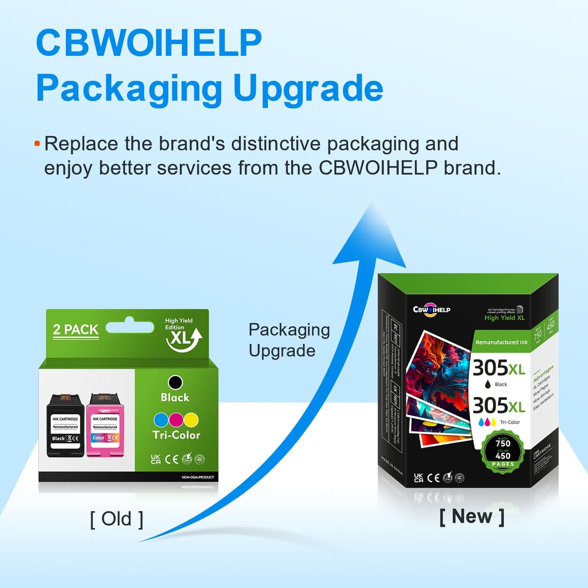 305XL Ink Cartridges Black and Colour Replacement for HP 305 Ink Cartridge, Printer Ink 305 Compatible with HP Envy 6000 6020e 6032e, DeskJet 2700 2700e 2710e 2722e 2800e 2810e 2820e (2 Pack) — view 4