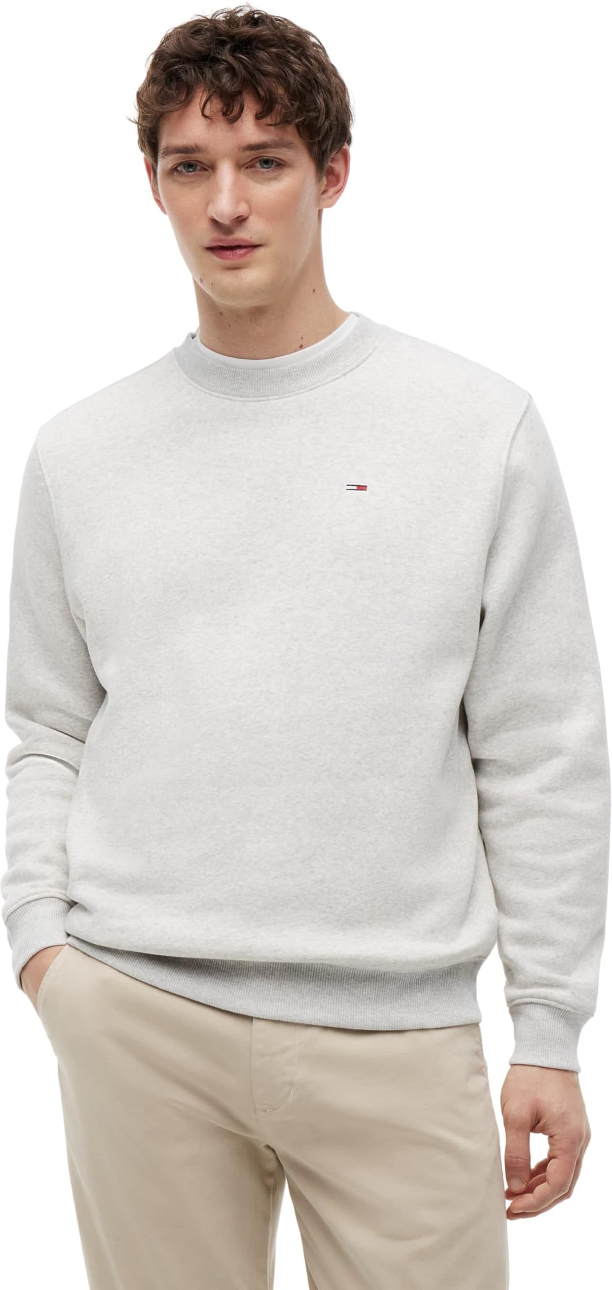 Tommy Jeans Sudadera Hombre Regular Fit Flag Fleece con Cuello Redondo
