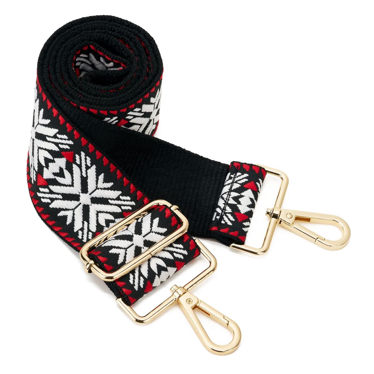 ZOOEASS Wide Shoulder Strap, Guitar Style Adjustable Purse Strap with Gold Buckle Replacement Woven Crossbody Straps for Handbags((3.8CM) Shining Black) — view 109
