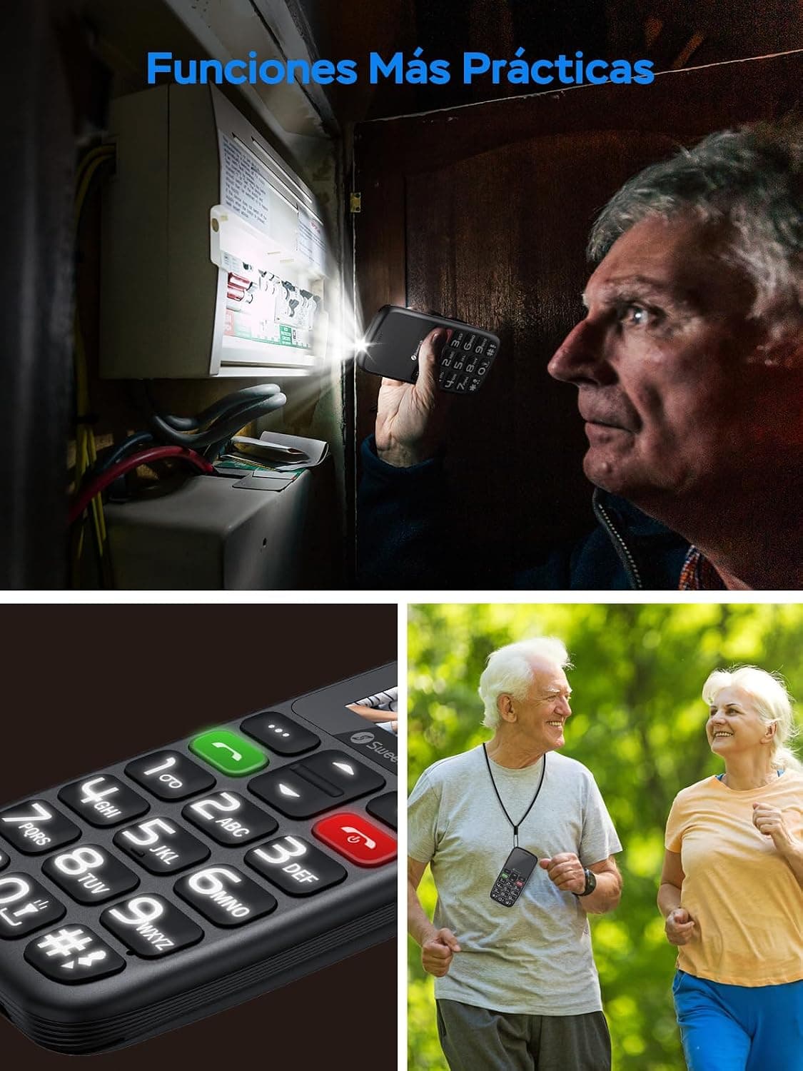 SweetLink S2 Plus Mobile Phone for Elderly, 2023 2G gsm Senior Large Key and High Volume Mobiles, SOS Button, 1400mAh Battery — view 5