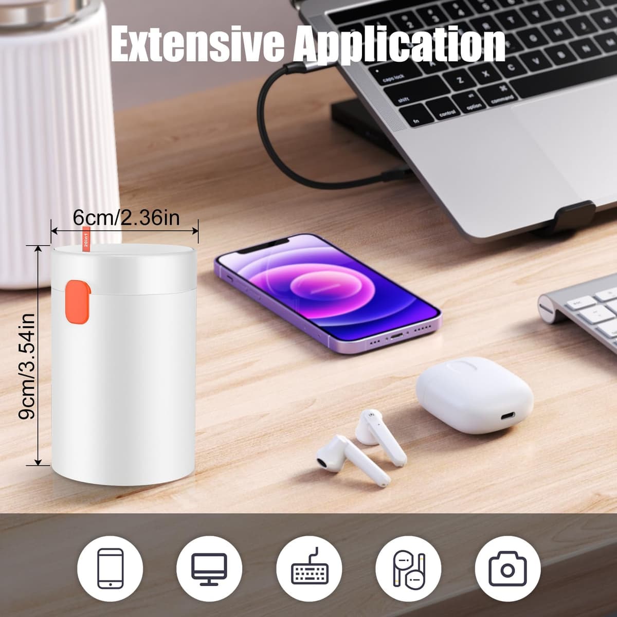 VICHYIE 20 in 1 Multifunctional Cleaner Kit for Electronic Devices, Keyboard Cleaning Brush, Headphones Cleaner Kit for AirPods, Multi-Tool for Cleaning Laptop, Earbuds, Camera, Cellphones (White) — view 5