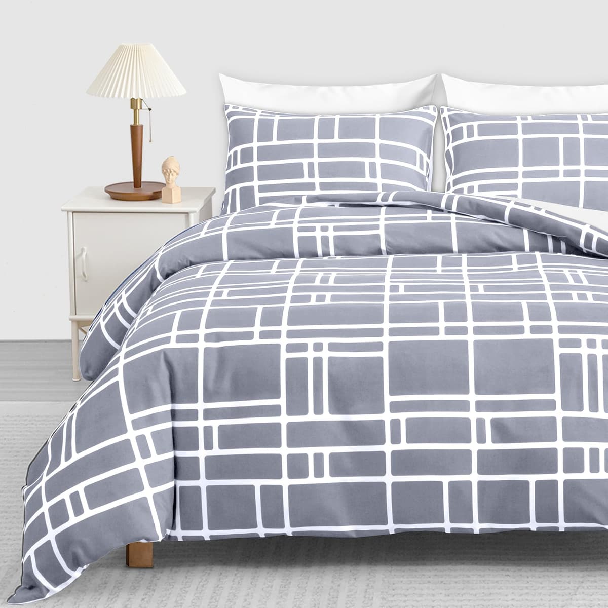 Pamposh 3 Pcs Single Duvet Cover Set with Matching Black Single Fitted Sheet 40 cm Extra Deep Pocket - UltraSoft Breathable Premium Microfibre Reversible Quilt Cover Bedding Set For All Seasons — view 26