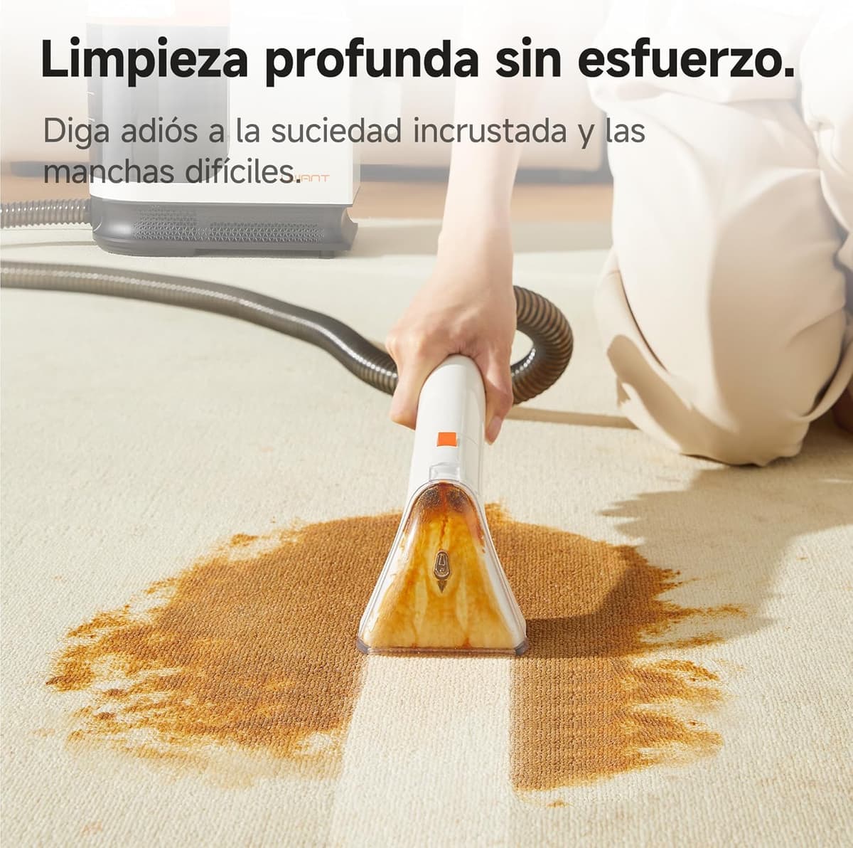 Uwant Limpiador de Tapicerías y Alfombras 18kPa Potente Succión, Máquina Limpiadora Portátil con Autolimpieza, Limpiador de Manchas para Mascotas con Herramientas y Solución, para Sofá, Coche set of 1 — view 2