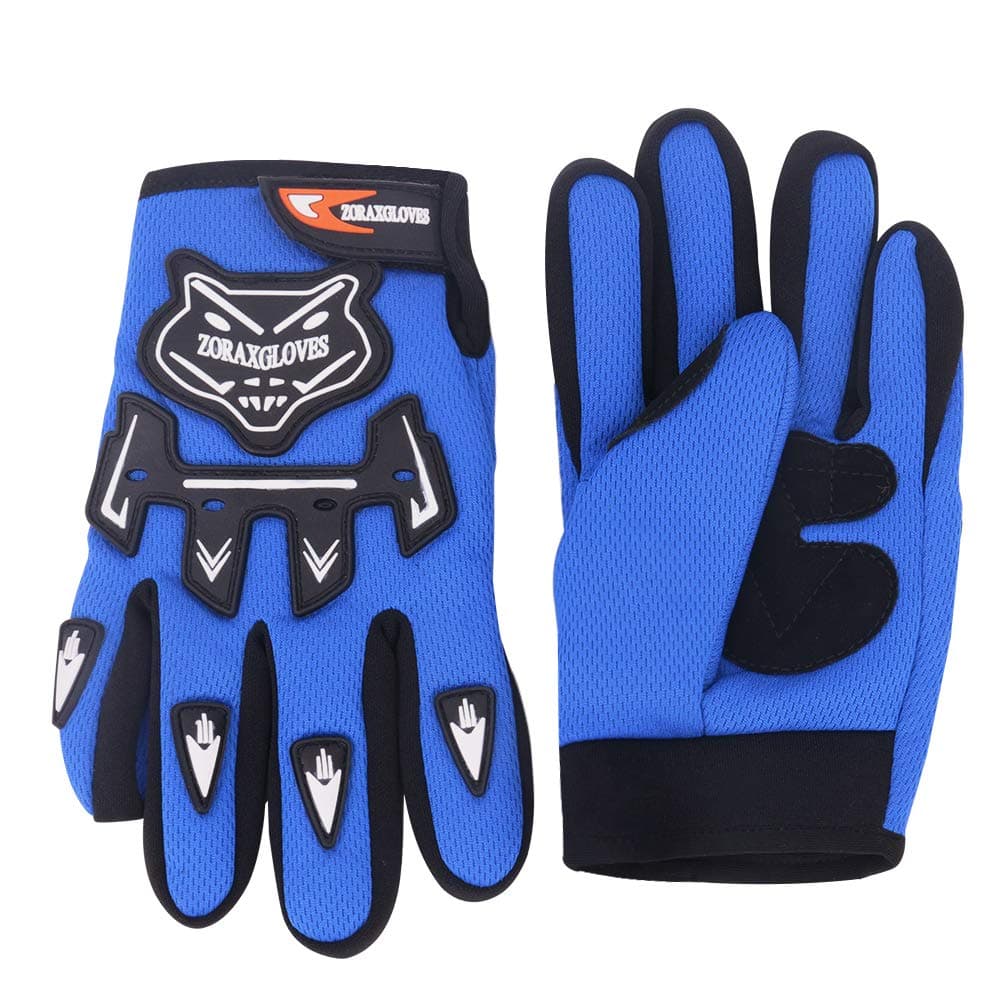 Zorax Blue (M - 6cm) Child Kids MX Motocross Gloves Children Dirty Bike Quad Motorcycle Motorbike Gloves — view 3