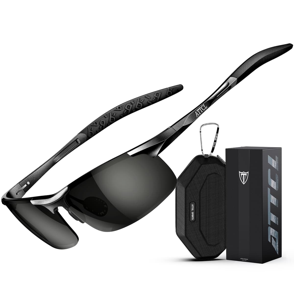 ATTCL Polarised Sunglasses Mens Sports: UV400 Protection Anti Glare Wrap Around Lightweight Cycling Running Golf Driving